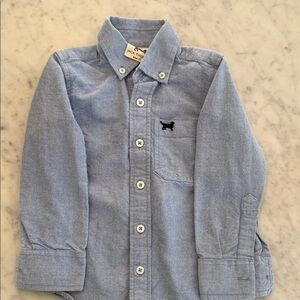 Classic Blue Button-Down Kids Shirt by